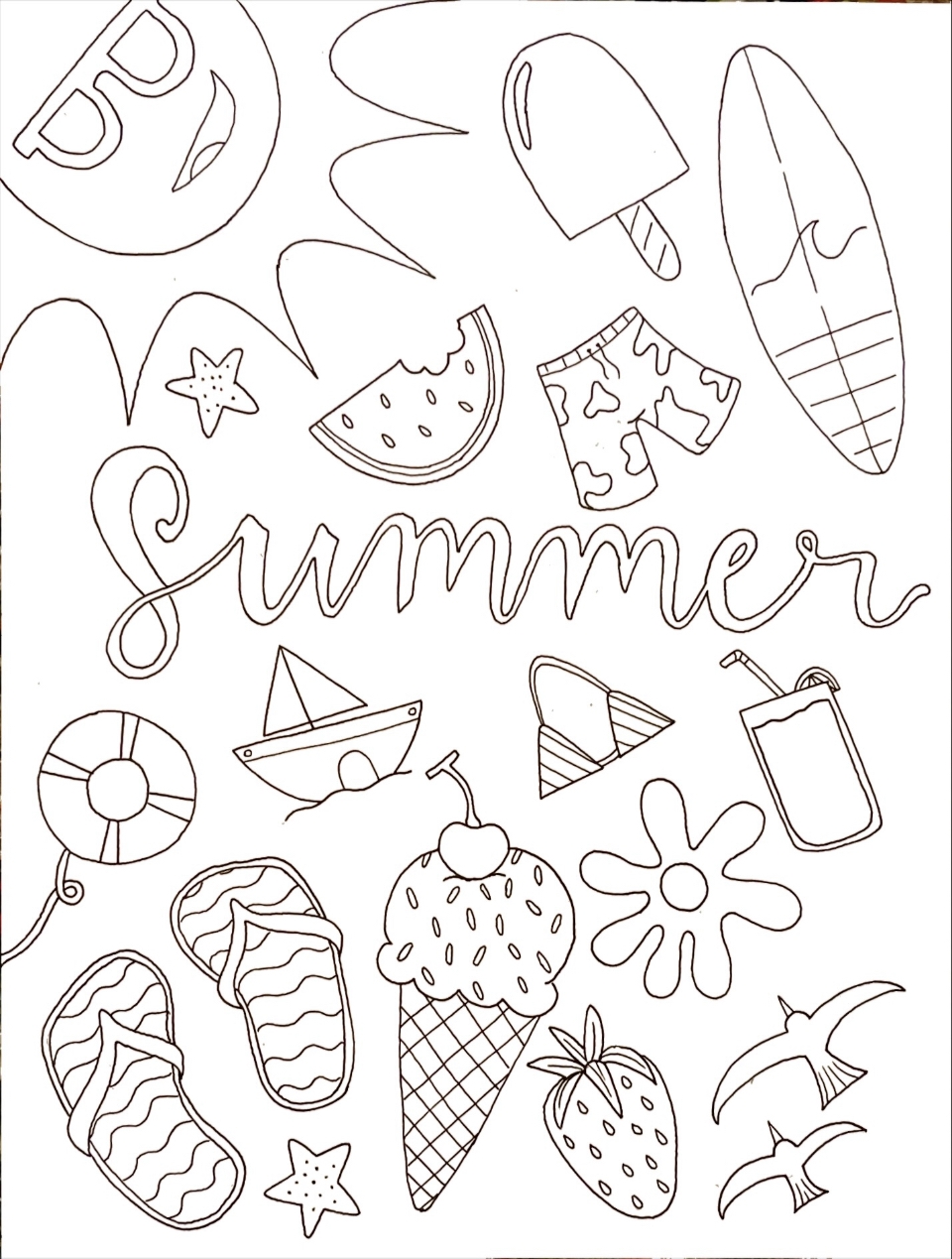 summer fun coloring pages