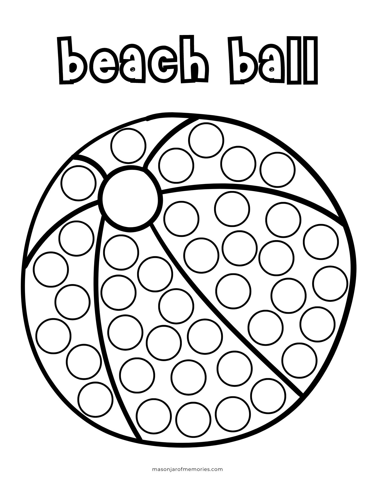 Summer Dot Marker Coloring Pages Beach Bingo Dauber Printables PDF Etsy