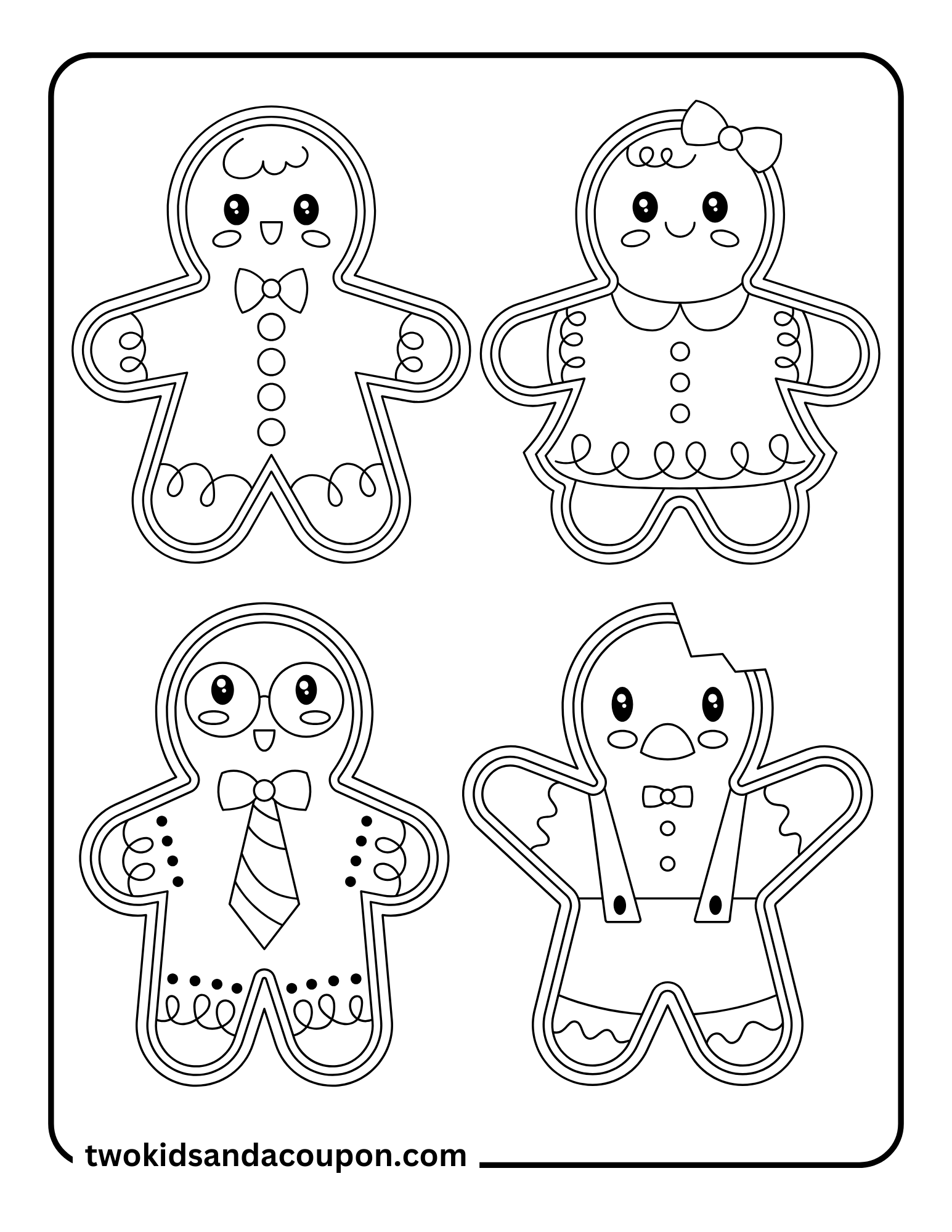 colour in gingerbread man