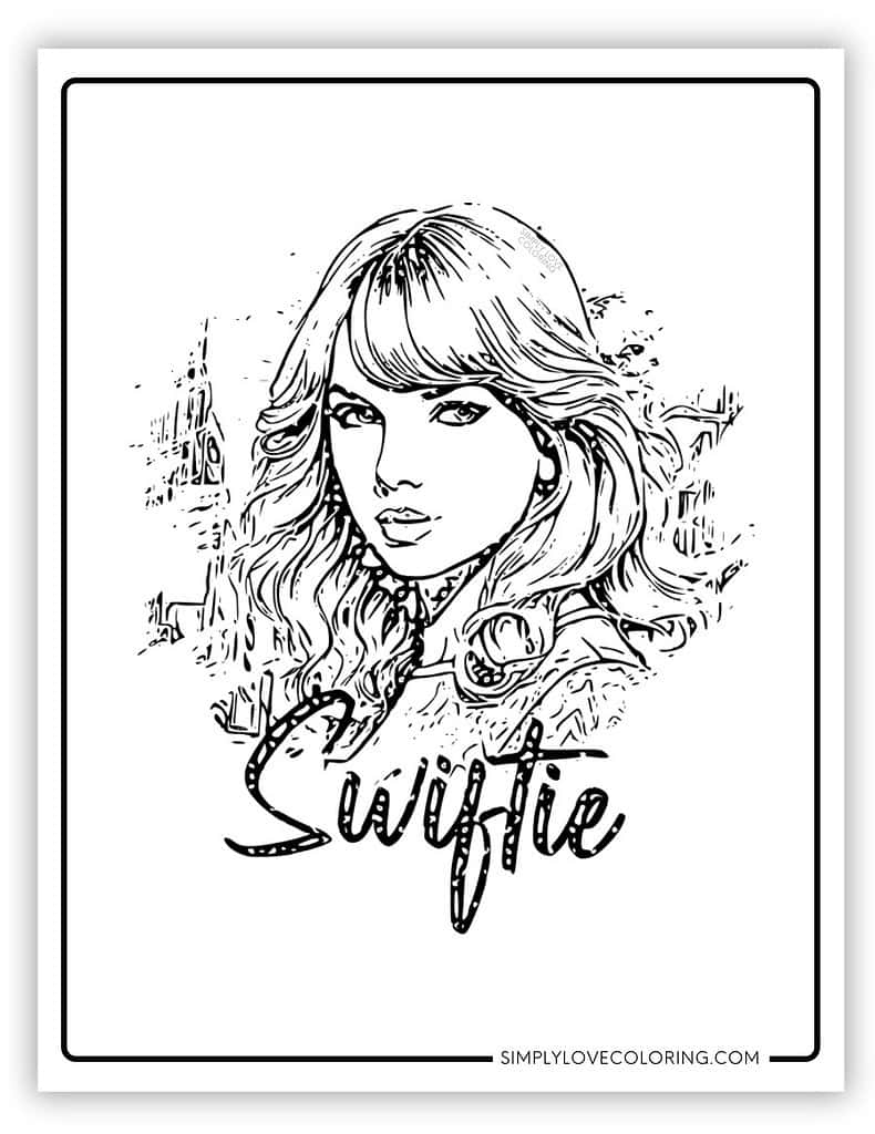 taylor swift coloring page