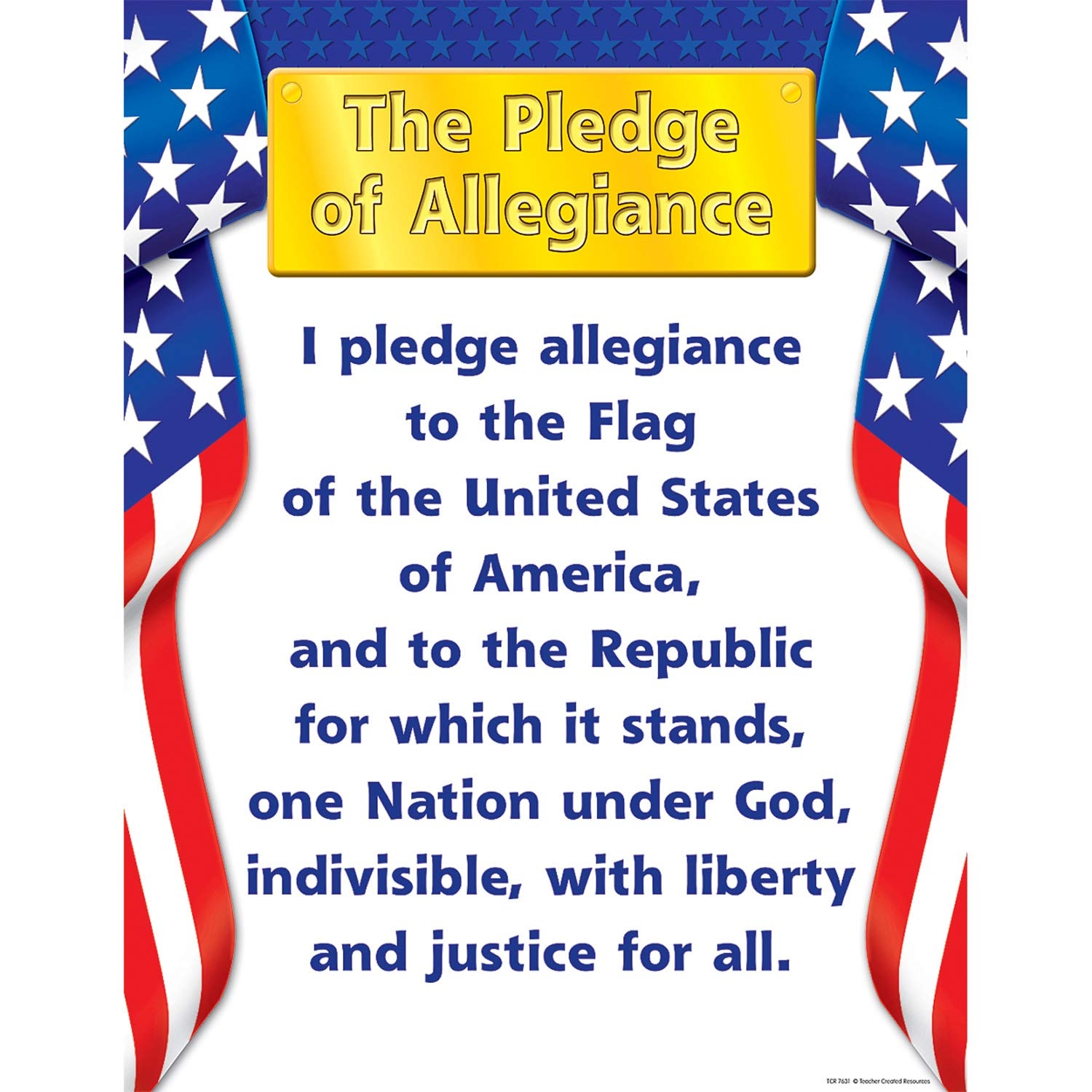 Teacher Created Resources 7631 Pledge Of Allegiance Chart Amazon de Stationery Office Supplies