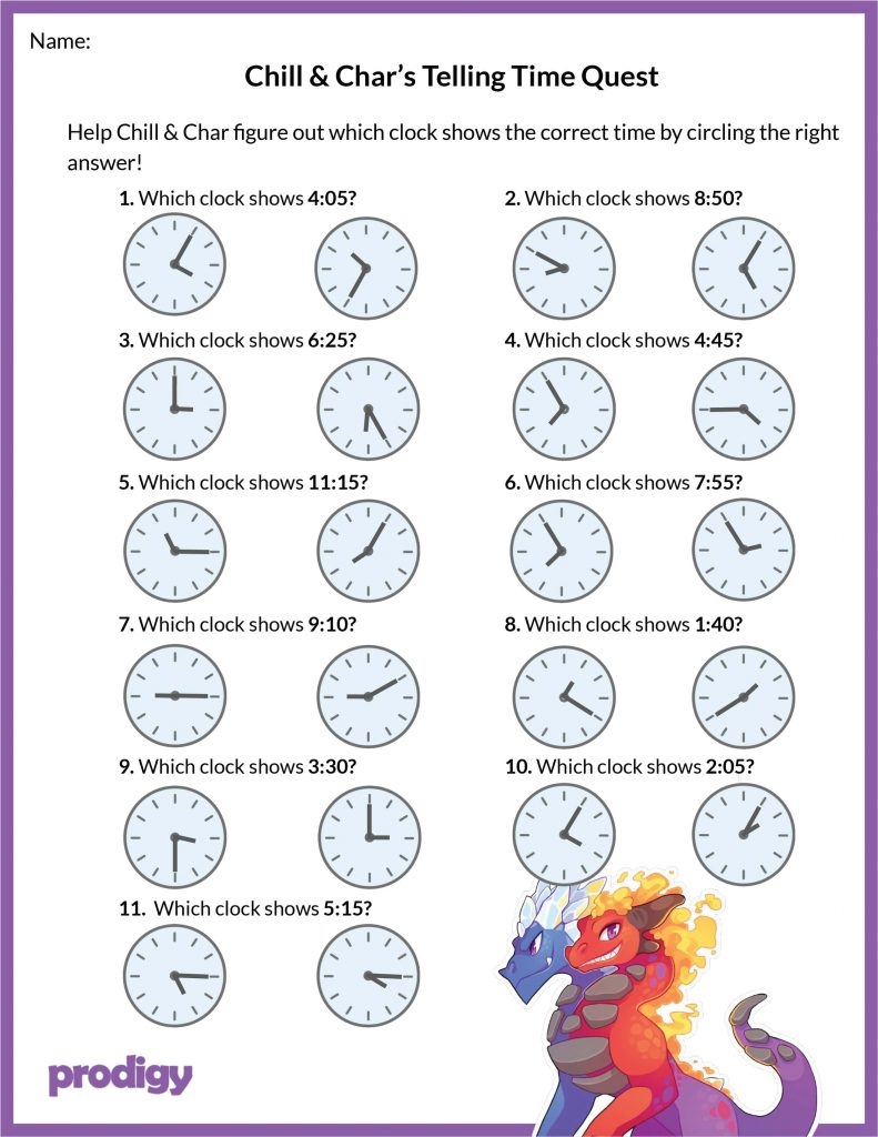 Telling Time Worksheets 20 Effective Practice Materials Prodigy Math Blog