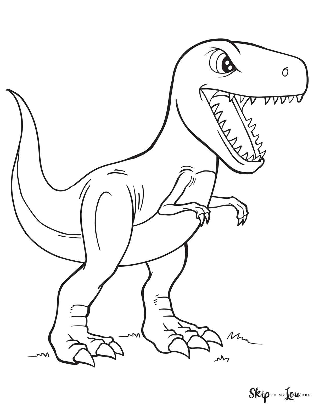 colouring pages t rex