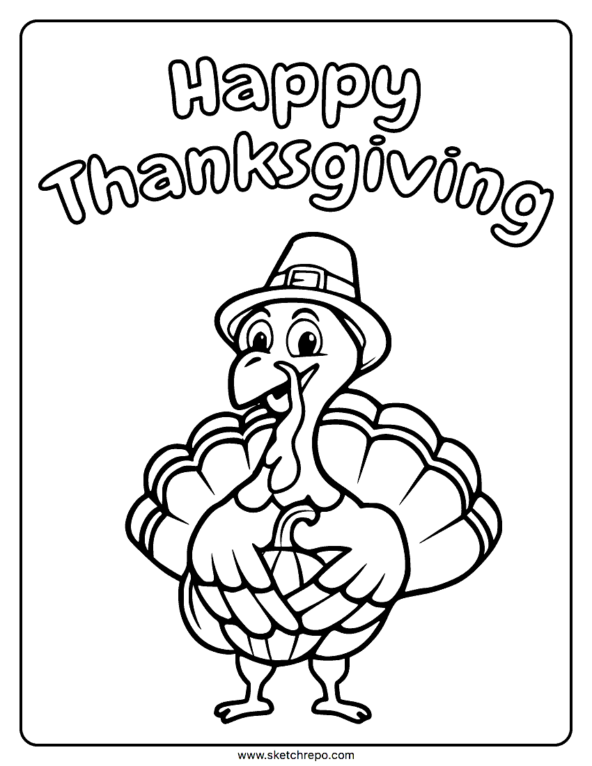 Thanksgiving Turkey Coloring Page Sketch Repo