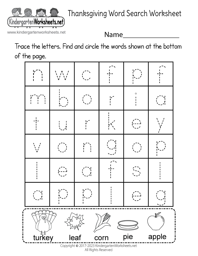 thanksgiving printable worksheets