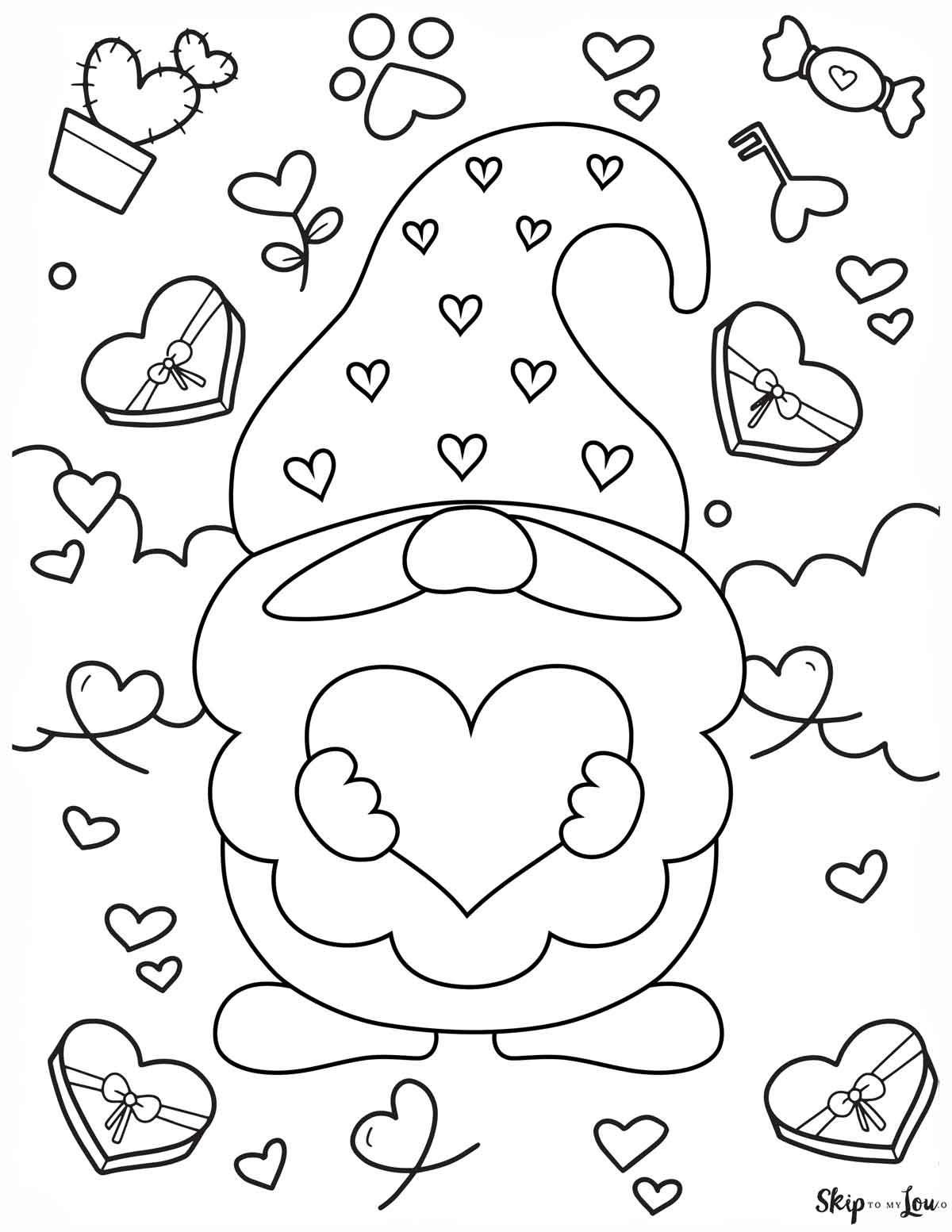 valentine's day color pages