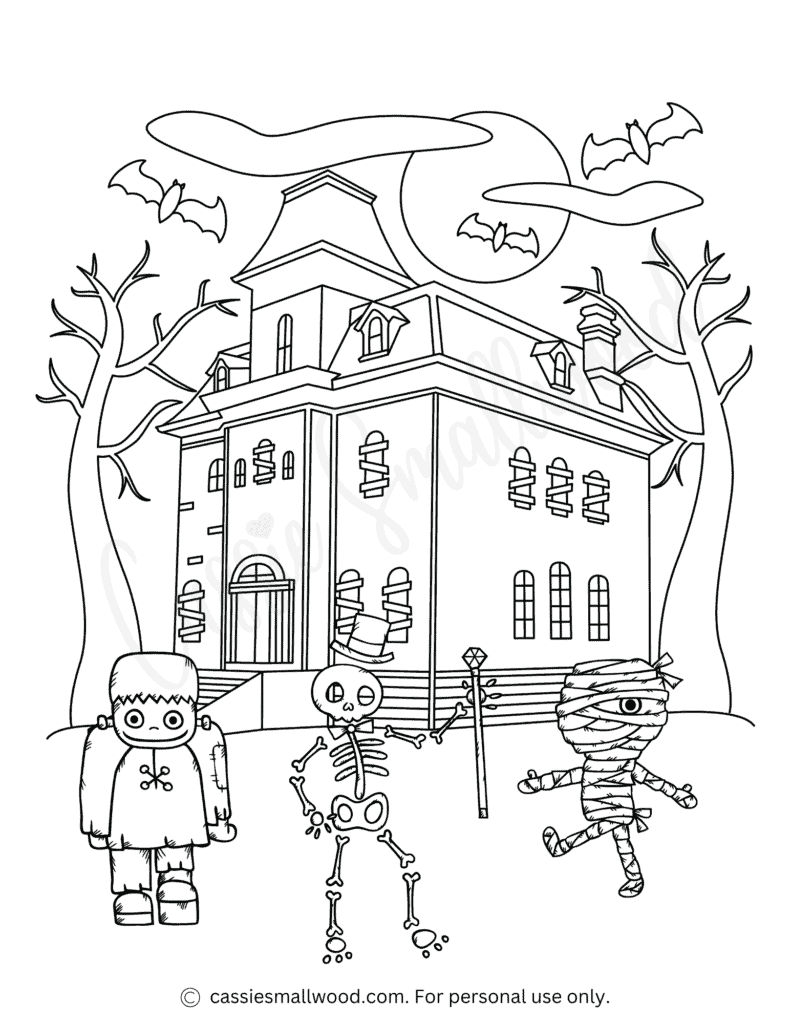 THE BEST Haunted House Coloring Pages Cassie Smallwood