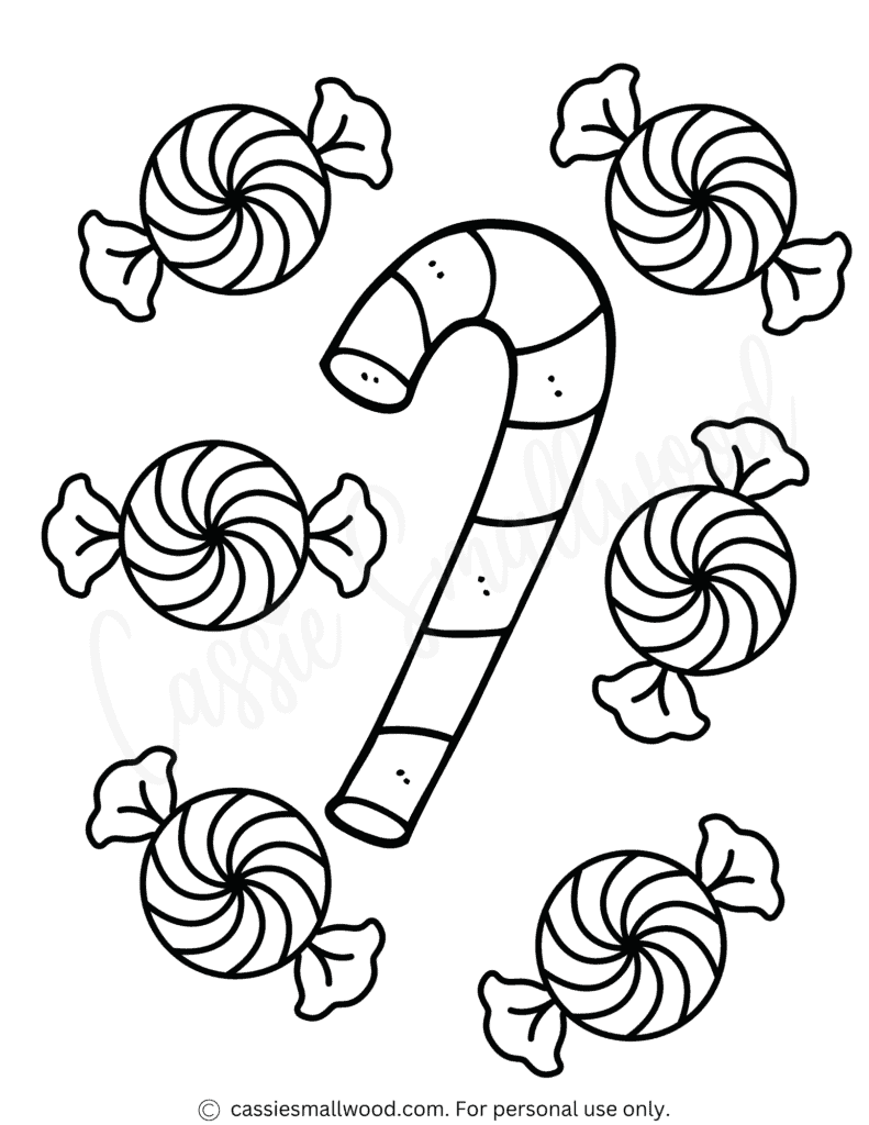 candy cane coloring pages