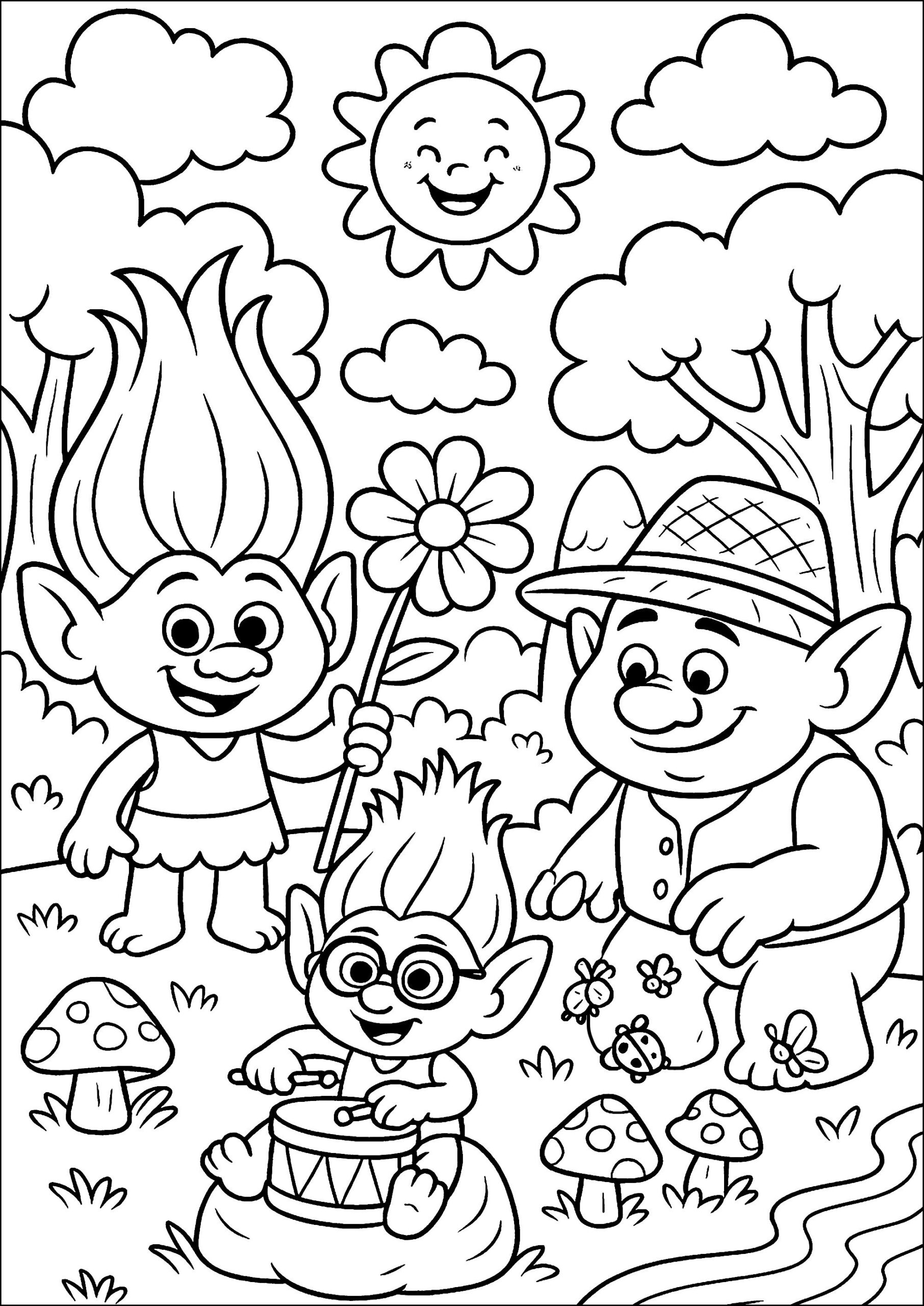 troll movie coloring sheets