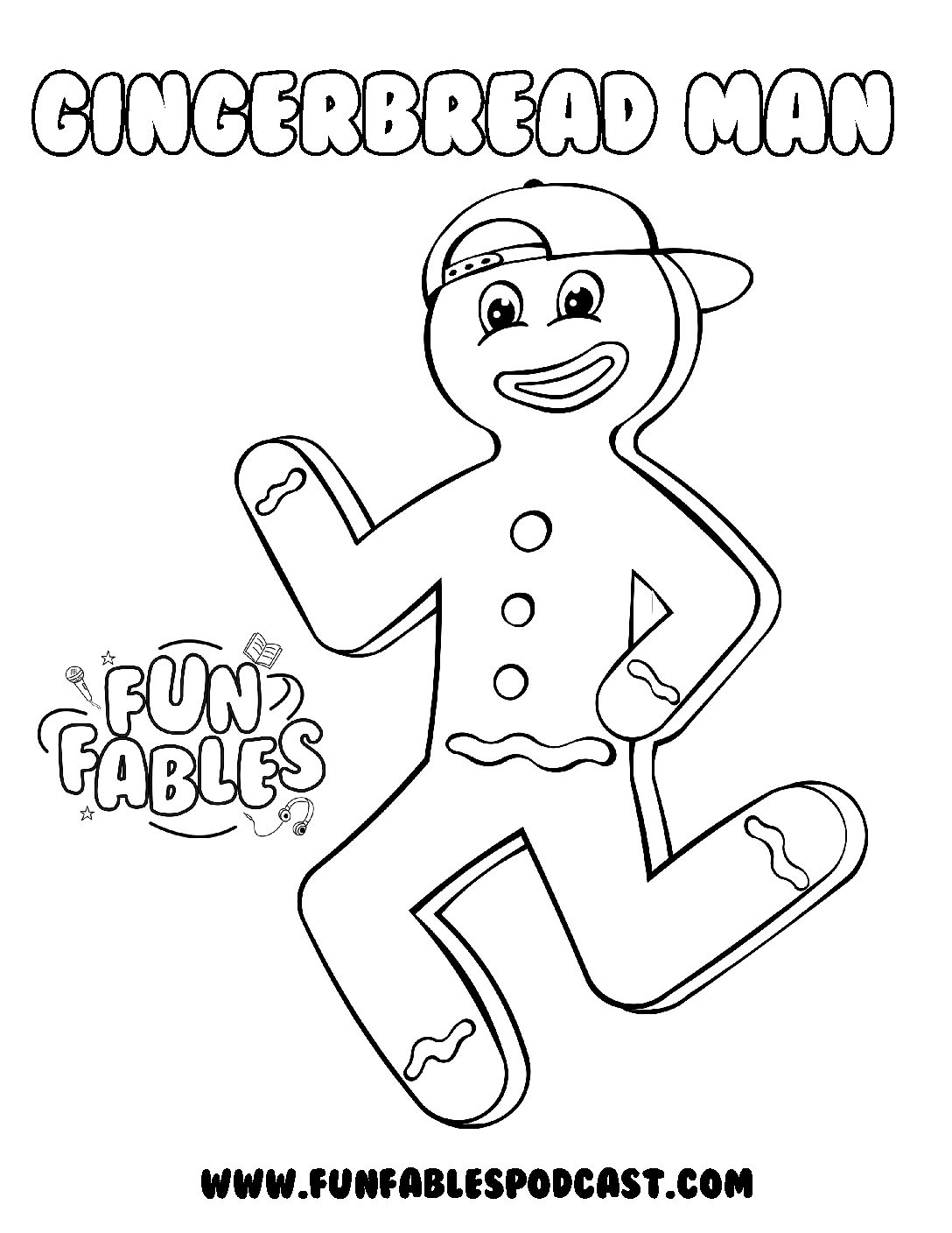 The Gingerbread Man Colouring In Page Fun Fables Bedtime Stories For Kids