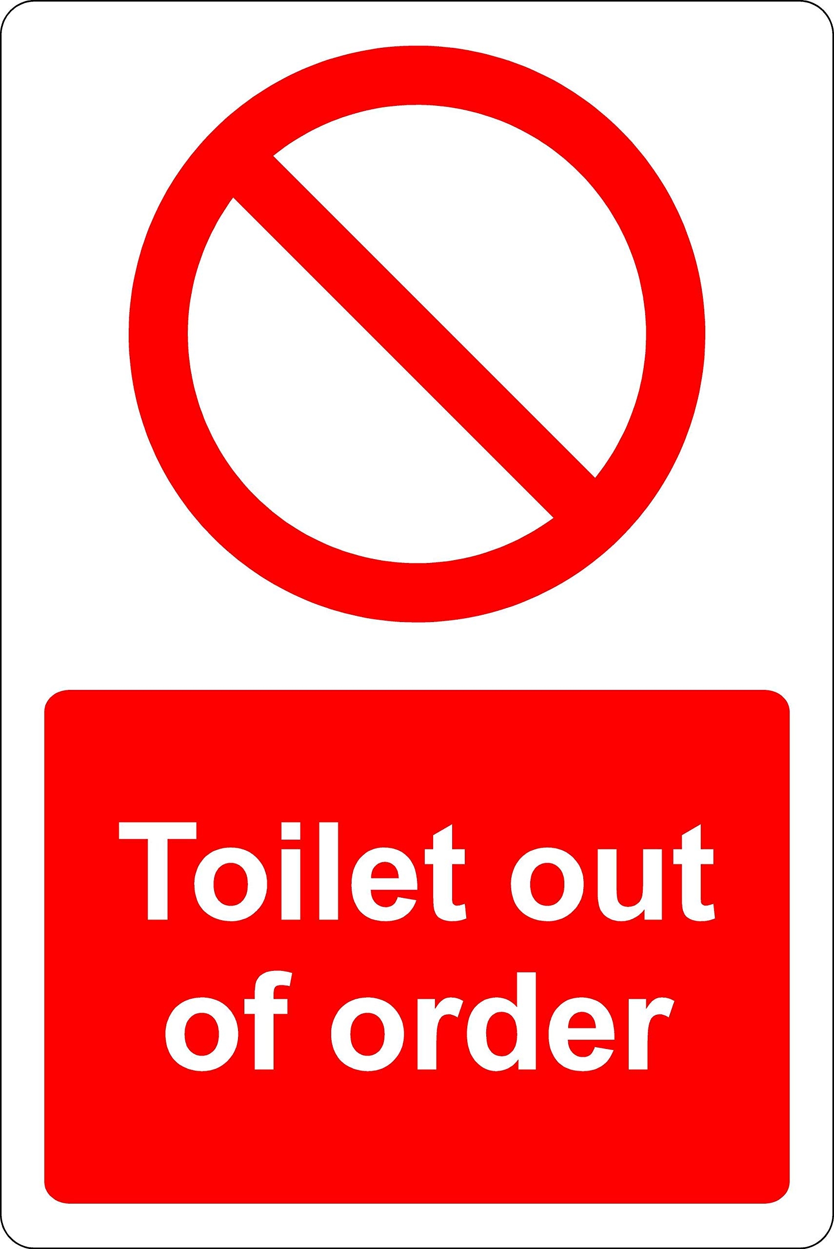 Toilet Out Of Order Safety Sign Self Adhesive Sign 200mm X 150mm Amazon de DIY Tools