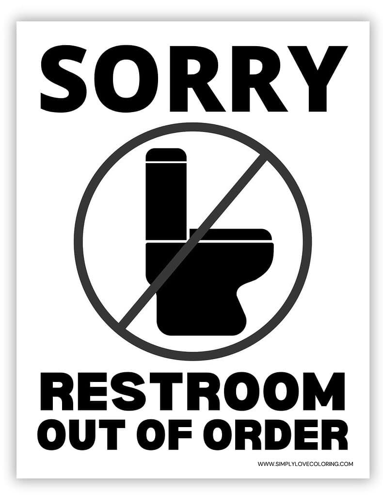 Toilet Out Of Order Sign Free PDF Printables Simply Love Coloring