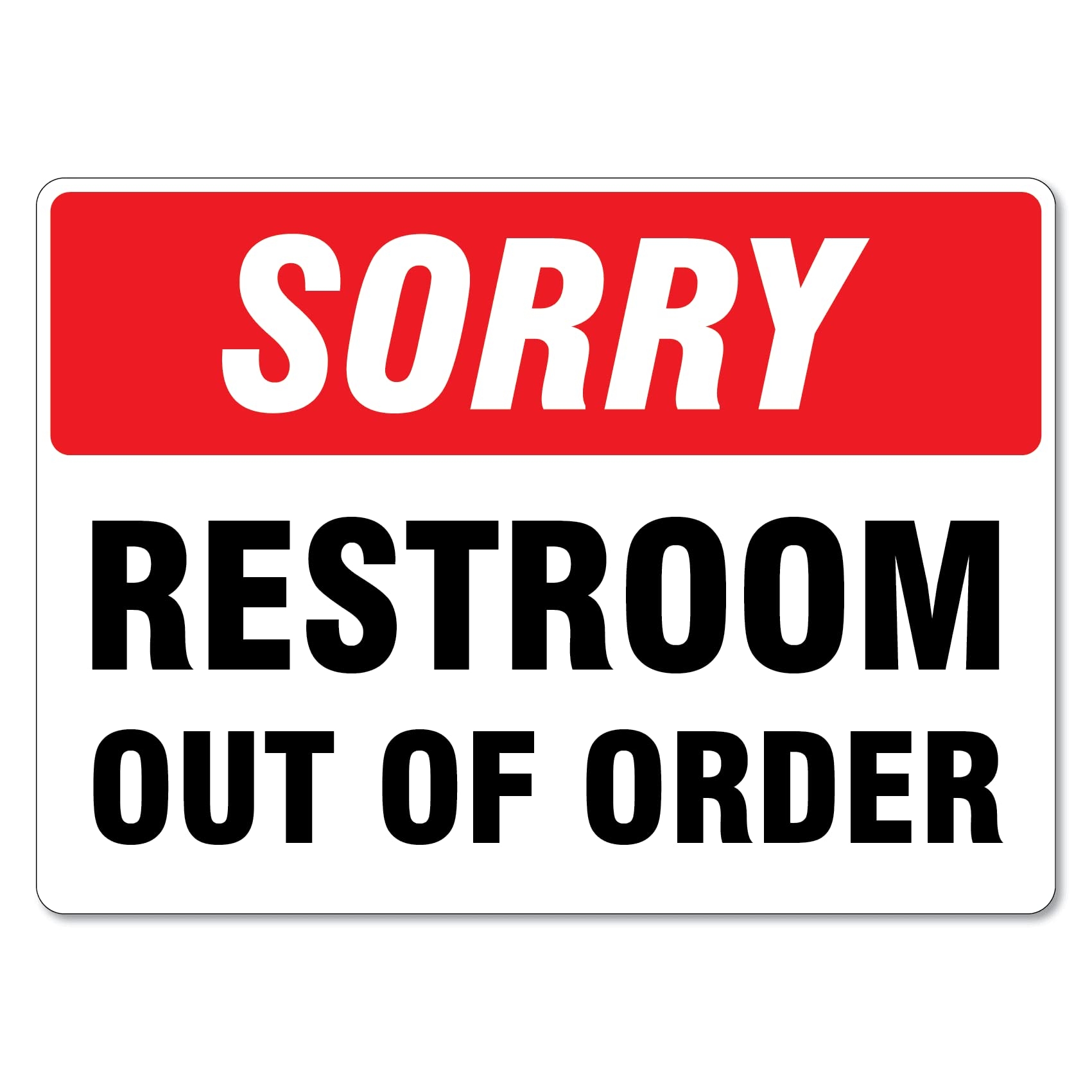 Toilet Sign Sorry Restroom Out Of Order Directional Metal Tin Sign 8x12 Inches Amazon Industrial Scientific