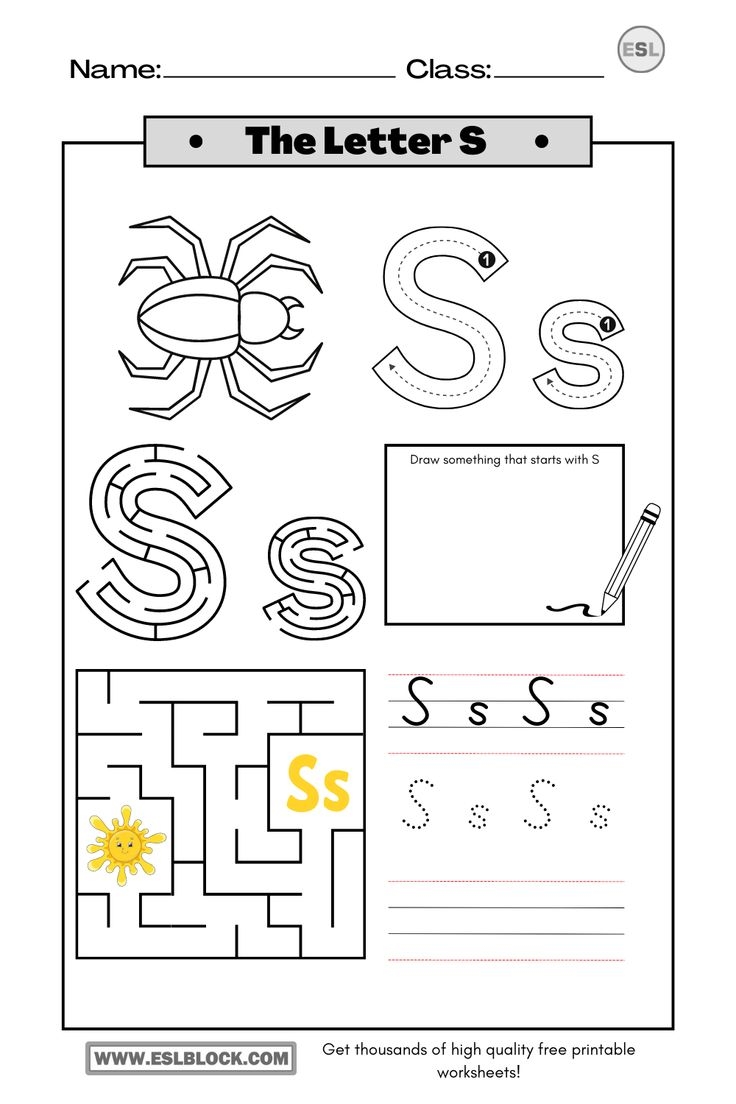 letter s printable worksheets