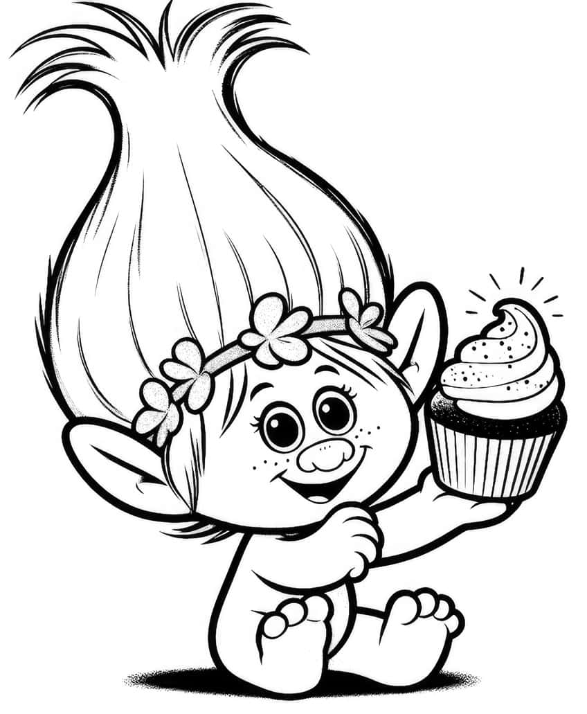 trolls colouring in pages