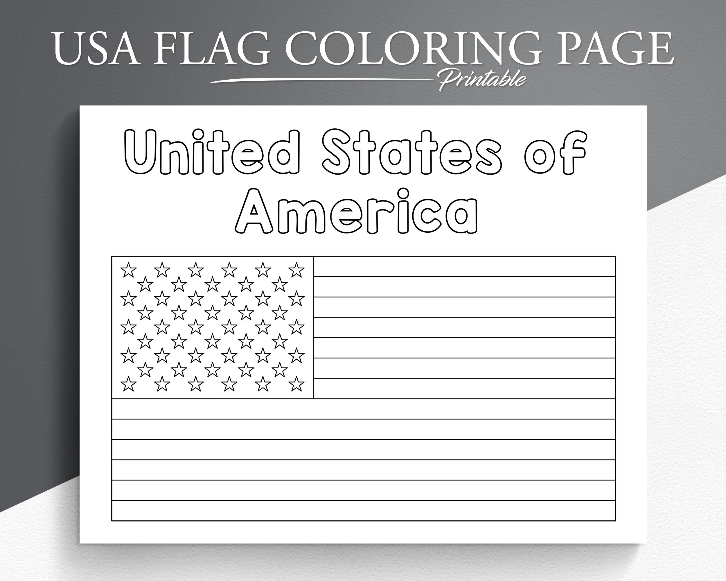 flag usa coloring page
