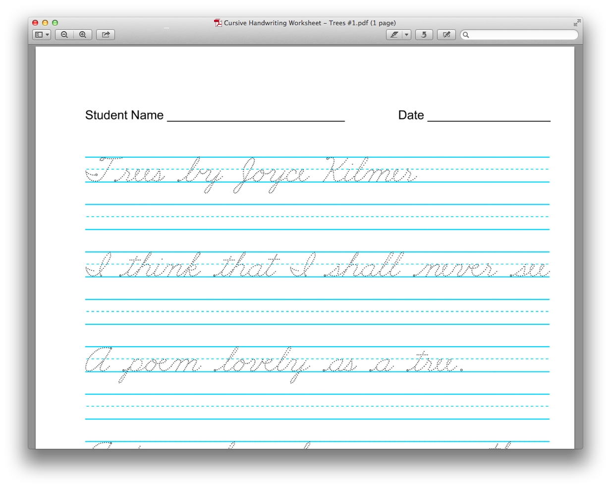 handwriting practice sheet maker