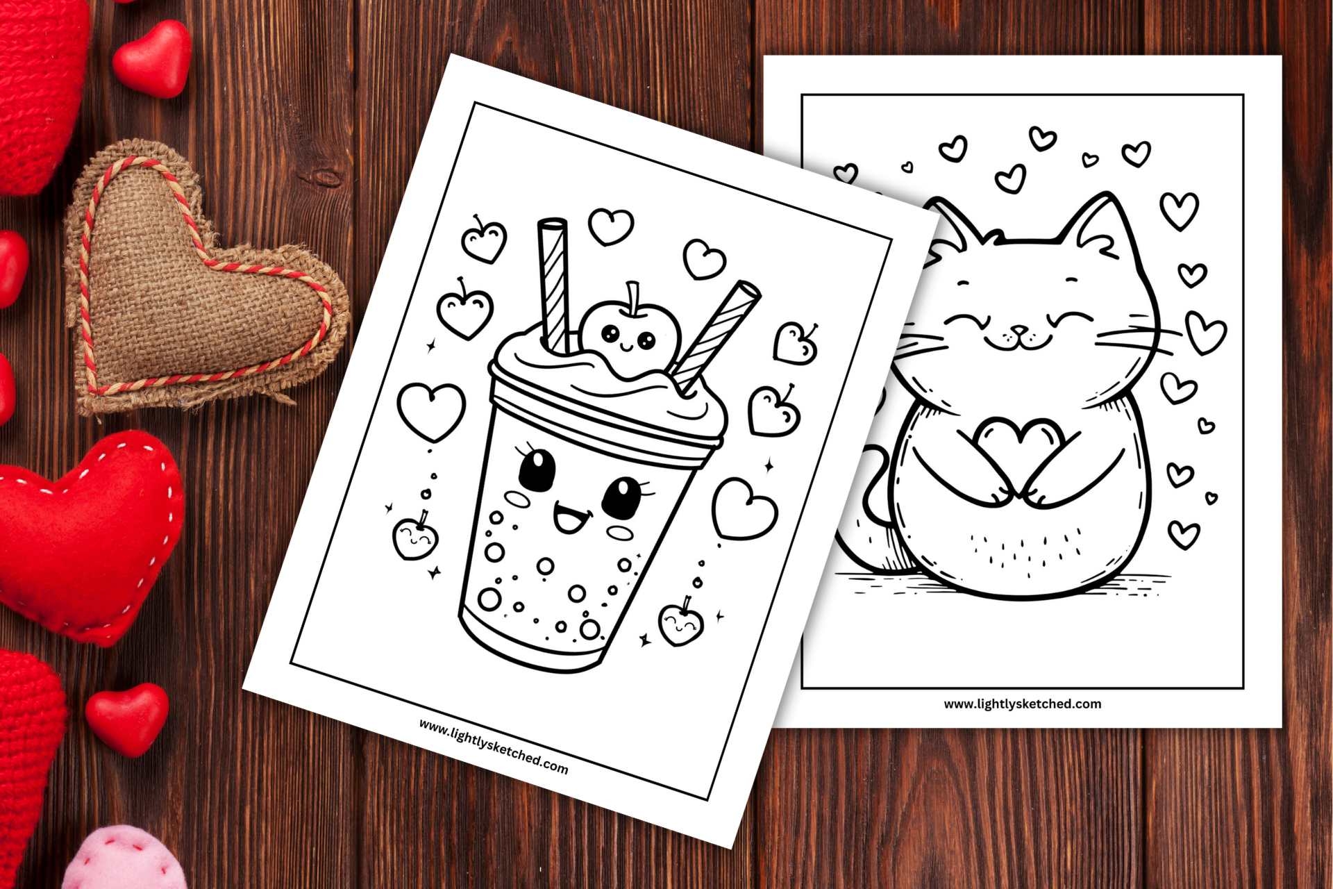Valentine s Day Coloring Pages Lightly Sketched