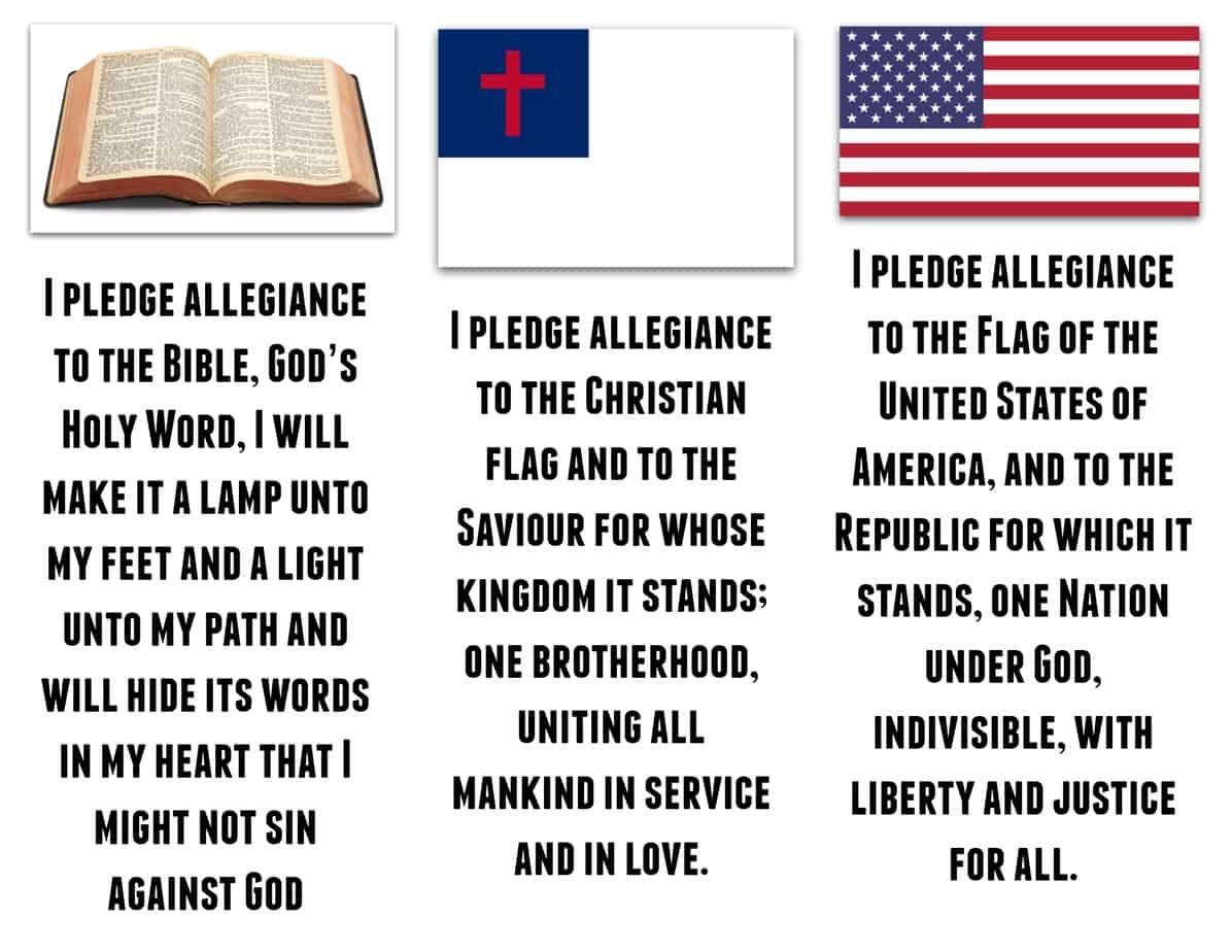VBS Pledges Easy Printable Bible American Christian Flag Pledge