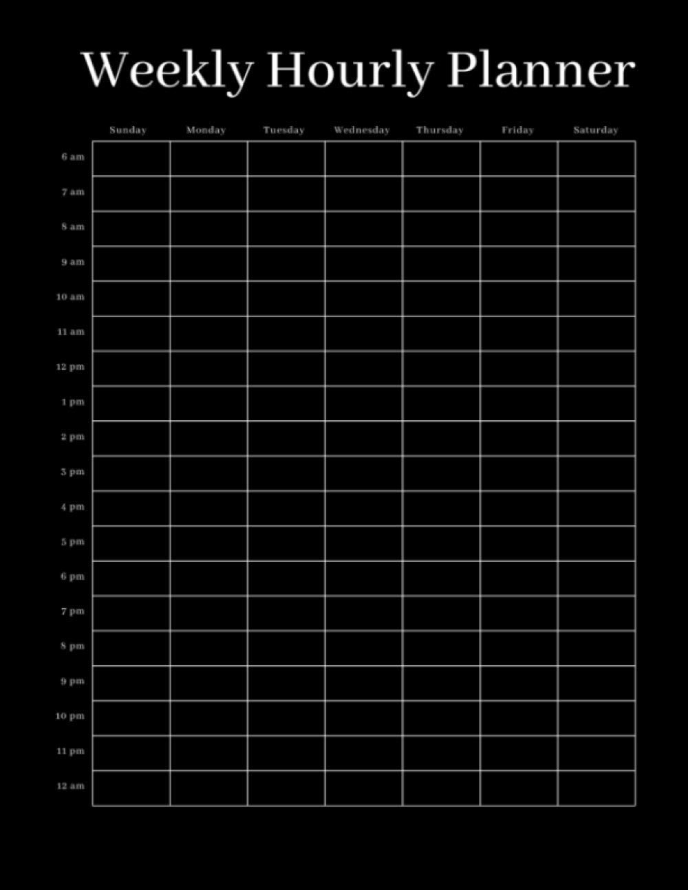 Weekly Hourly Planner Weekly Schedule With Hours Weekly Planner Timesheet Log Book Notebooks Complex Tech Amazon de Books
