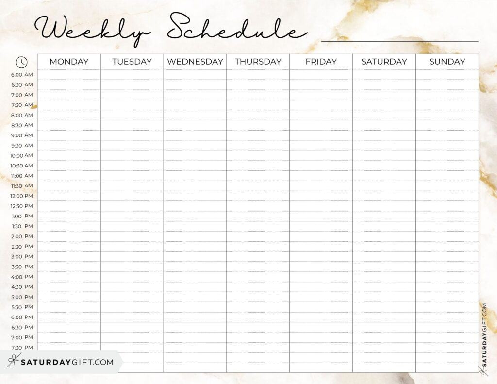 Weekly Planner Printable 39 Cute Free Weekly Calendar Templates SaturdayGift