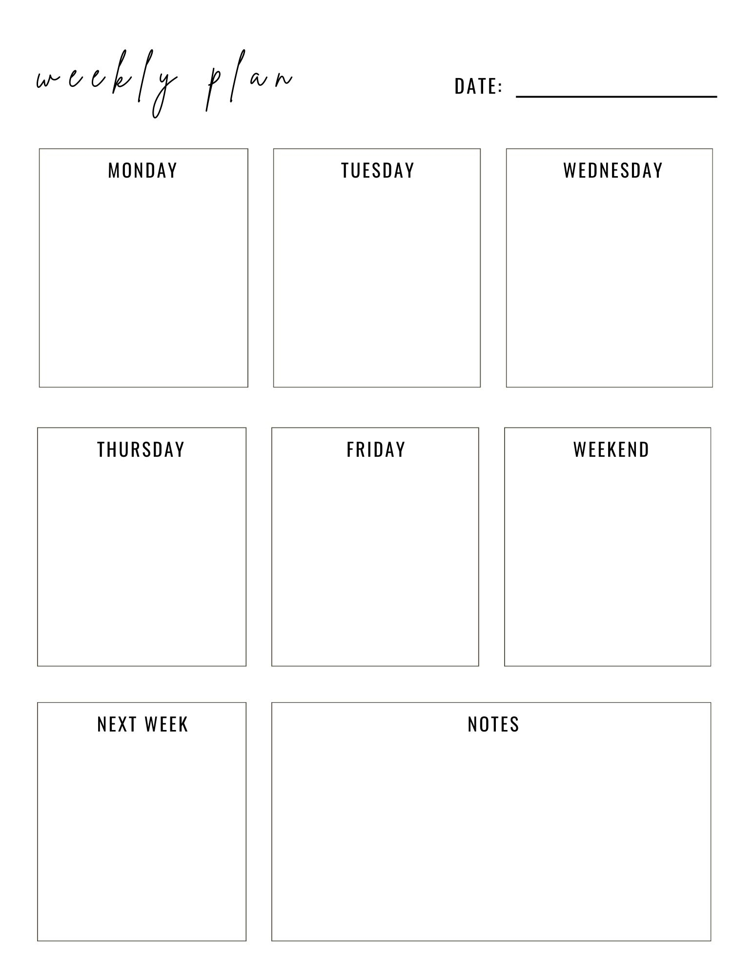 weekly planner printable pdf free weekly planner printable pdf free