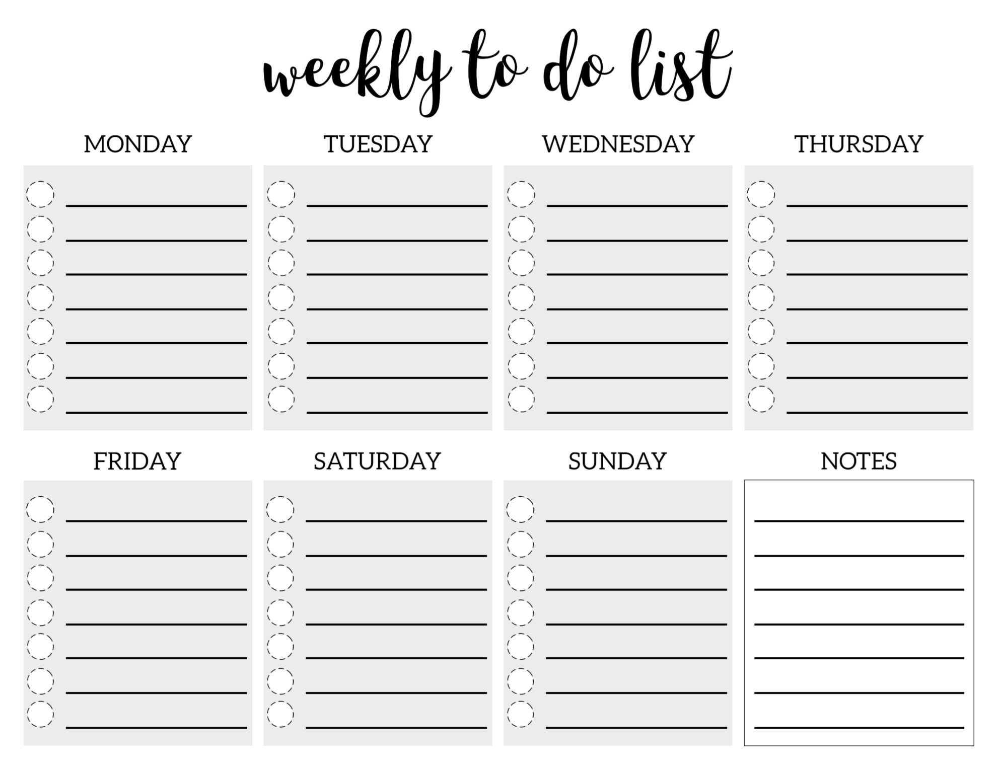 to do list format