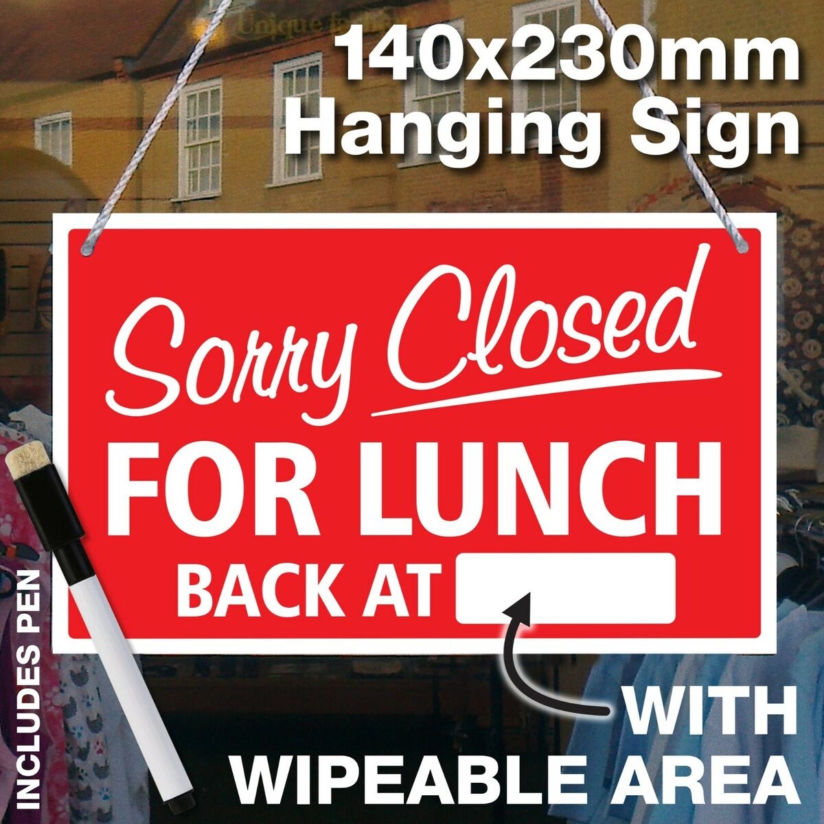 closed for lunch sign