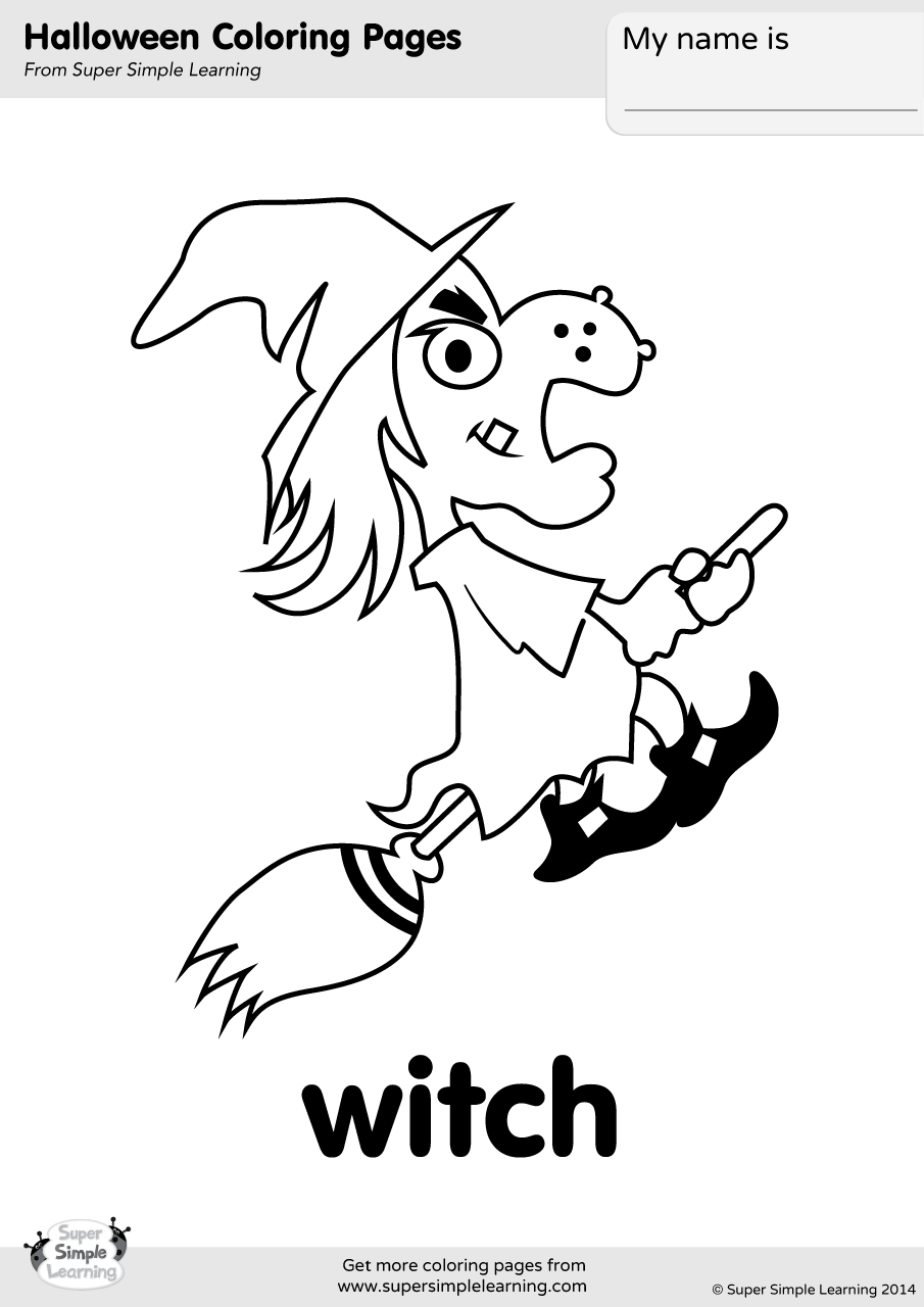 Witch Coloring Page Super Simple Witch Coloring Page Super Simple