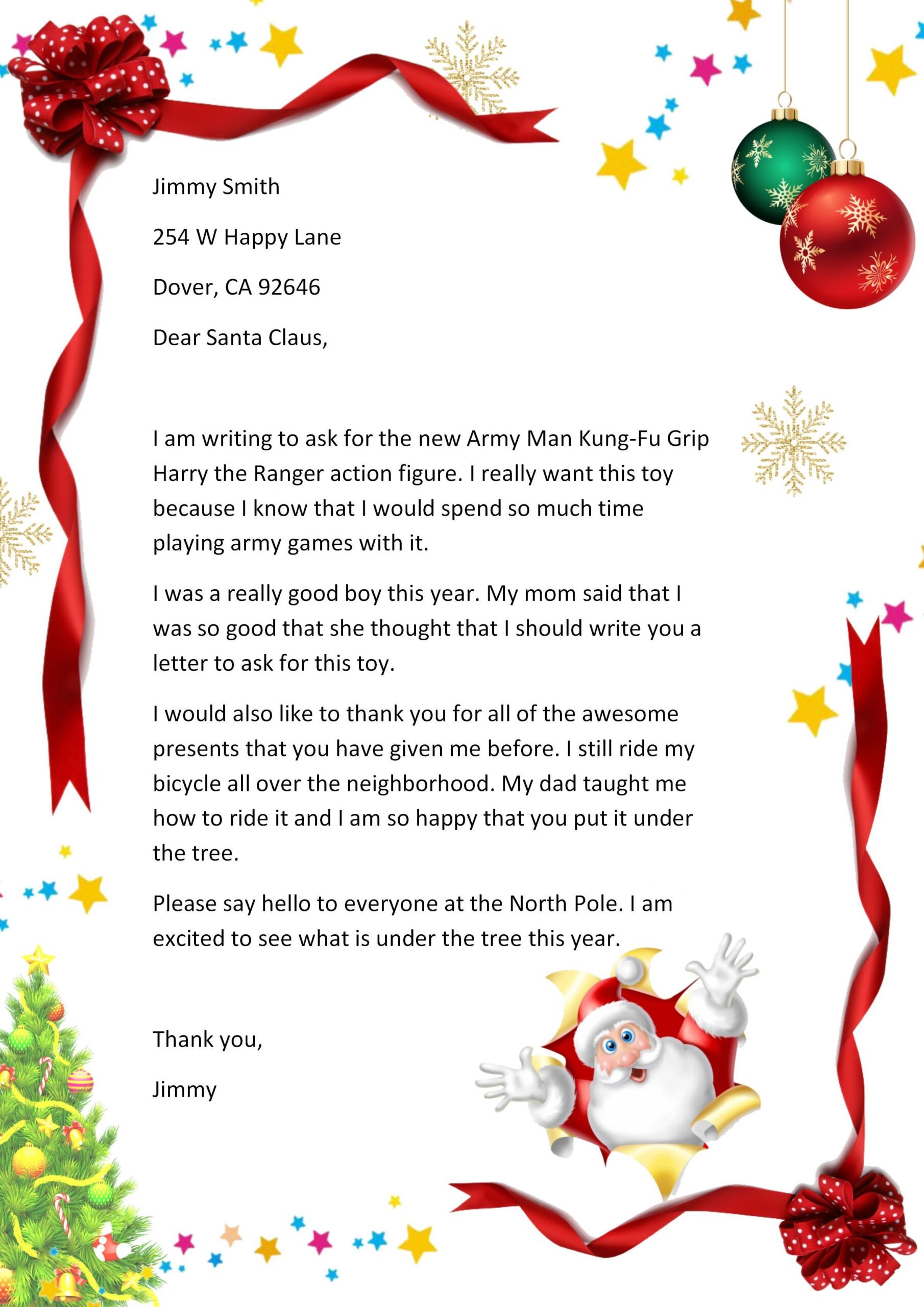WORD Of Red Santa Claus Letter For Christmas docx WPS Free Templates